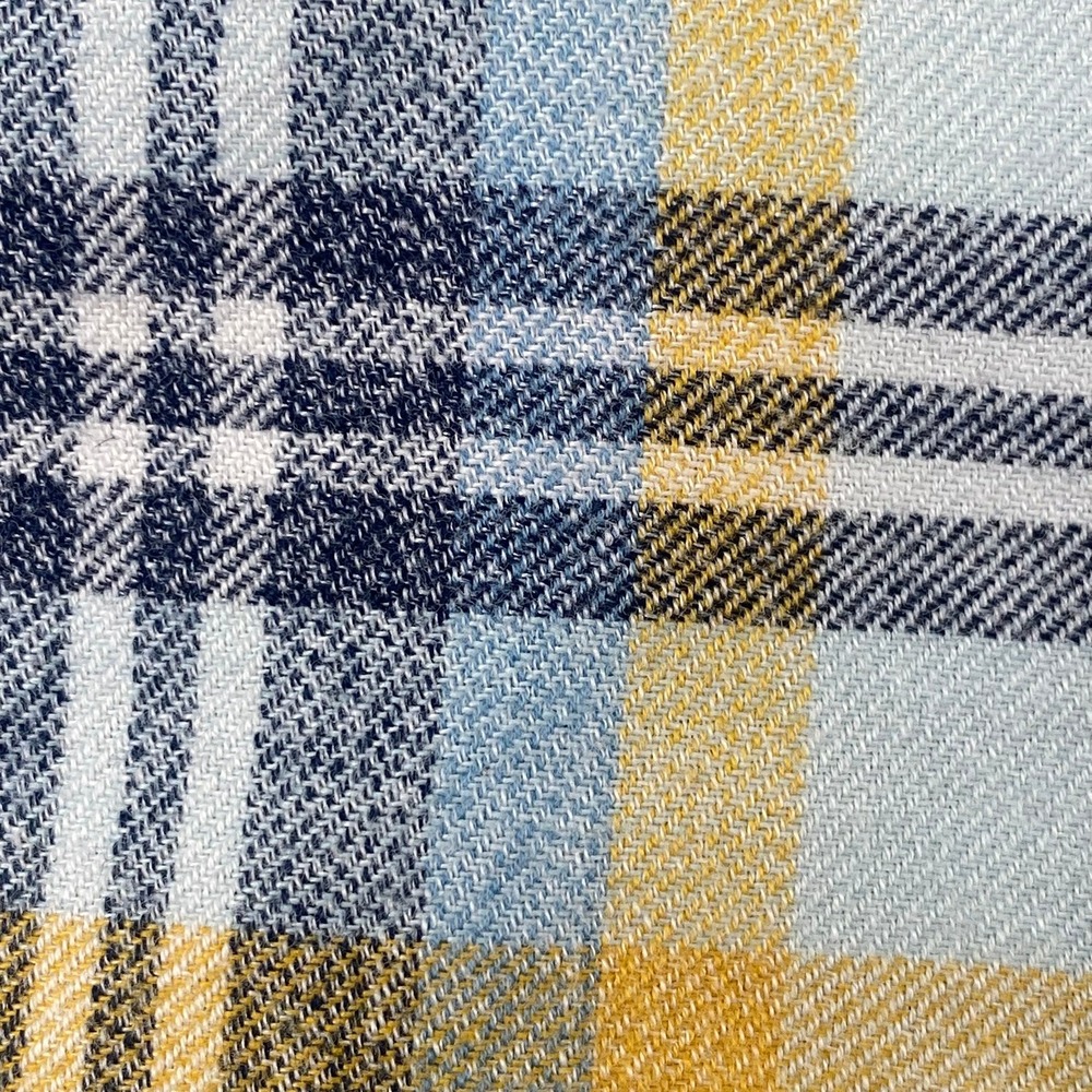 Prana Mens Medium Flannel Shirt Blue Yellow Plaid Organic Cotton Blend - Picture 5 of 11